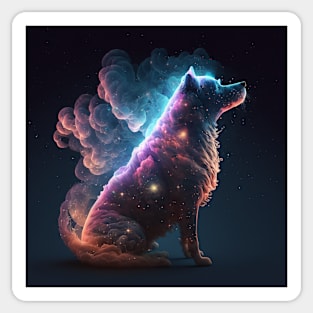 Dog in Space with unique Design Sticker